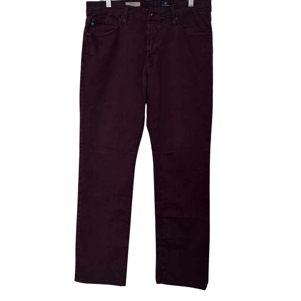 AG Adriano Goldschmied Graduate Tailored Eggplant Purple Chino Pants Men 33 x 32